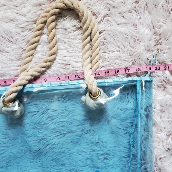 RARE Shanghai Disney 2-piece beach tote bag purse translucent blue Mickey anchor - Picture 10 of 13